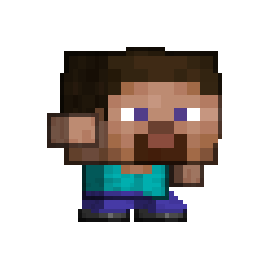 Chibi sprite of Steve waving